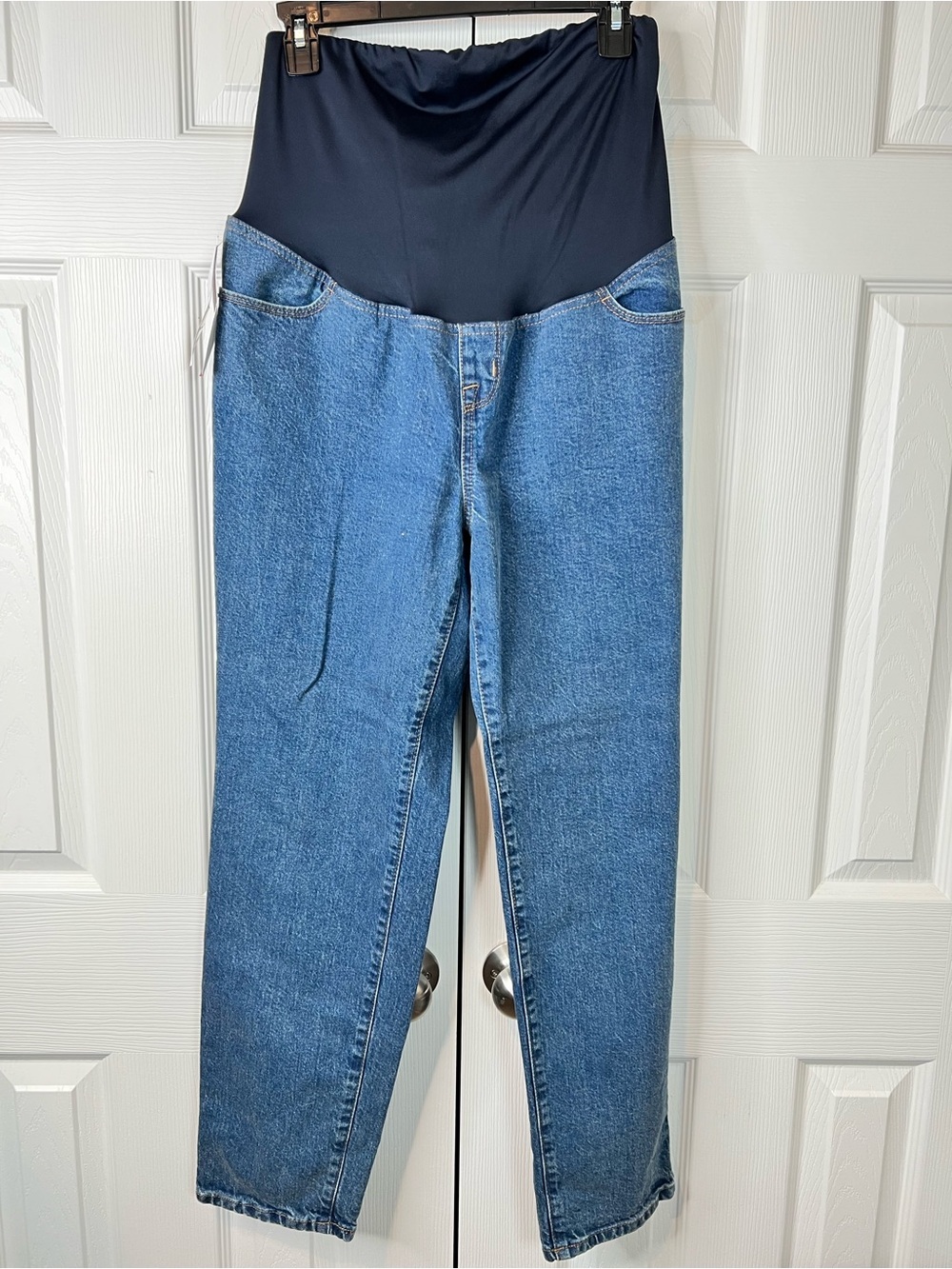 Isabel Maternity 80’s Slim Dark Wash Over The Belly Jeans Size 10